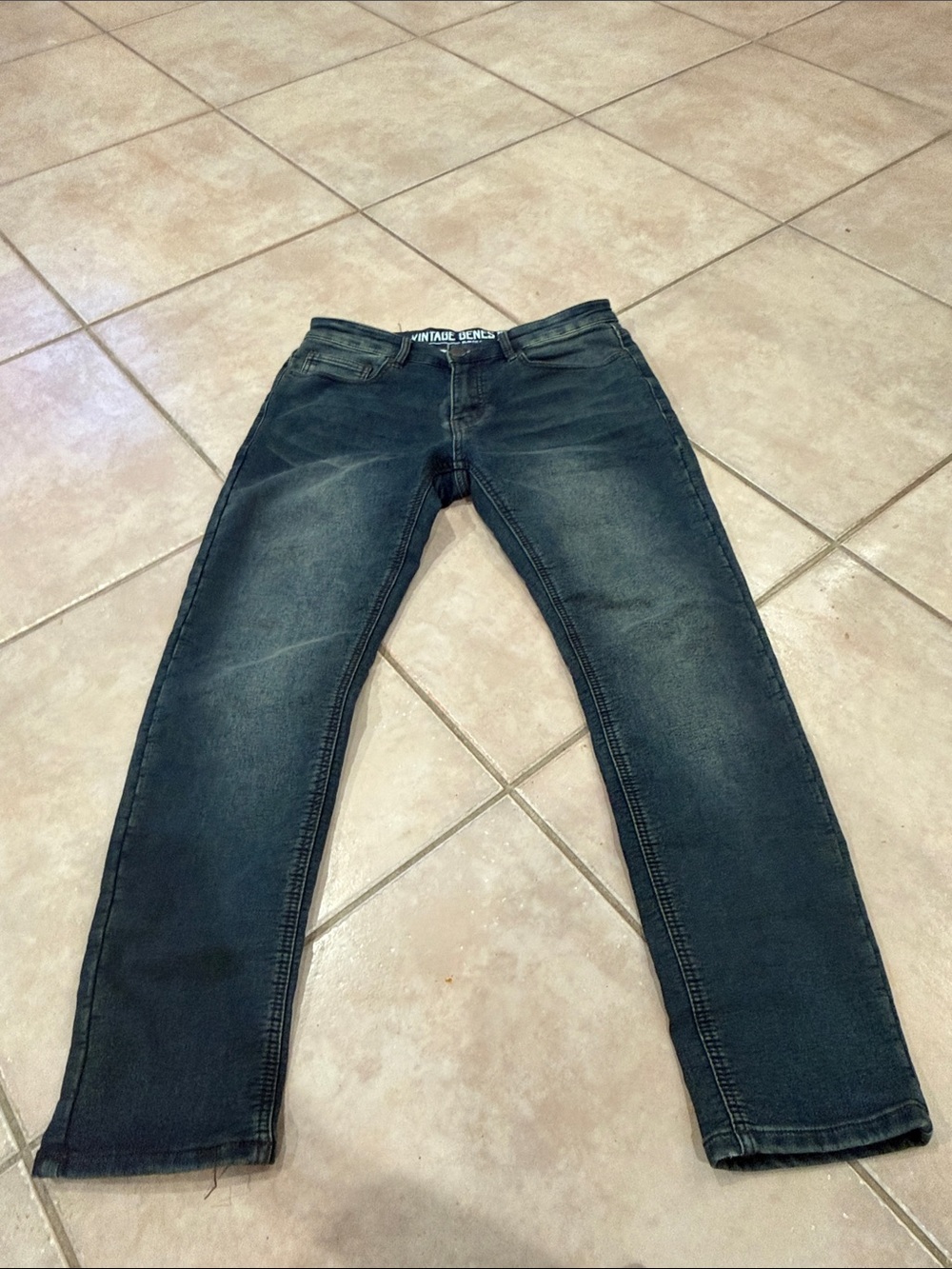 Vintage genes black Men’s Dark Blue Washed Jeans size W30 L30 @@@
